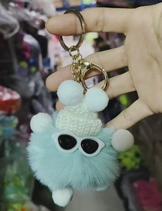 Lindo Llavero de Peluche con Pompón, Colgante Suave y Peludo para Bolsos y <span class=keywords><strong>Mochilas</strong></span>, Venta al por Mayor, OEM, Personalizado - Product Image 4