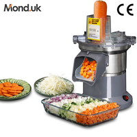 Cortadora de Vegetales Comercial Mond.uk X1 300kg/h, Rebanadora, Trituradora y Picadora de Acero Inoxidable para Restaurantes y Servicios de Catering