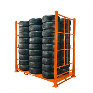 Ağır hizmet tipi korozyon önleyici karbon çelik Q235 katlanabilir İstistackable lastik depolama rafı özelleştirilebilir endüstriyel depo - Product Image 4