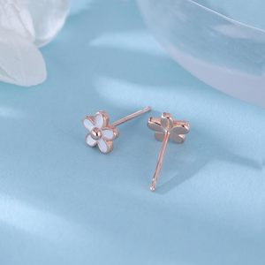 SLUYNZ Pendientes de Tungsteno con Forma de Flor Pequeña para Mujer, Niña, Flor de Cerezo - Product Image 5