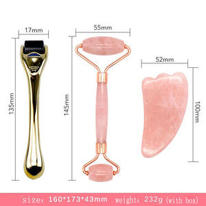 Set 3 en 1: Rodillo Facial de Cuarzo, Rodillo de Jade y Gua Sha, con Microagujas de Titanio - Product Image 2