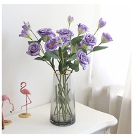 Fleur artificielle d'Eustoma en soie artificielle, fleur de rose japonaise des prairies, de gentiane texane, à quatre branches