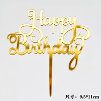 10 Pièces Décorations de Gâteau en Acrylique Joyeux Anniversaire à Insérer, Accessoires de Gâteau Tendance pour Célébrités d'Internet