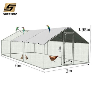 <span class=keywords><strong>Poulailler</strong></span> mobile en acier pour l'extérieur avec grande clôture en <span class=keywords><strong>filet</strong></span>, structure amovible, en promotion - Product Image 5