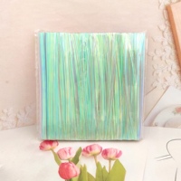 Groothandel Iridescent Holografische Draadbinders Laser Glansrijke Plastic Twist Ties voor Cadeauboeket Snoepzak Verzegeling