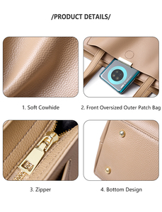 Sac Cuir de Fleur Pleine Tote Femme Classique Carré Minimaliste Luxe Discret 14 Pouces Ordinateur <span class=keywords><strong>Portable</strong></span> Sac à Épaule - Product Image 6