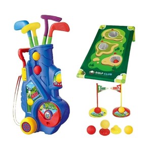 Jouets sportifs portables d'intérieur et d'extérieur, jeux interactifs, mini-chariots de golf unisexes avec balle et club de golf pour enfants - Product Image 1