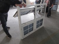 Fenêtre à auvent en PVC à cadre fin, moderne, à ouverture verticale, à persiennes, double vitrage, isolation phonique, sur mesure pour villa, extérieur, salle de bain