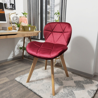 Chaises de salle à manger modernes en velours rose avec tissu bleu, design écologique et durable pour la salle à manger et la chambre à coucher