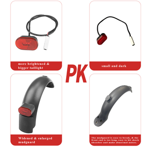 Amortisseur arrière en aluminium rouge version Pro avec feu arrière pour trottinette électrique taille standard Pro/Pro2 - Product Image 4