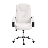Confortable luxe blanc pivotant ergonomique chaise de bureau rotatif exécutif ascenseur chaise cuir métal fer pas cher échantillon disponible