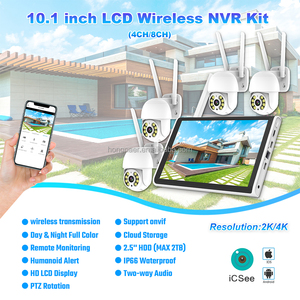 ホンナエル 3MP 4CH ホームWiFi NVRネットワークビデオレコーダー 屋外監視<span class=keywords><strong>CCTV</strong></span>キット カメラセットシステム ワイヤレスセキュリティカメラシステム - Product Image 2