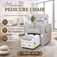 Fauteuil de pédicure à dossier haut, télécommandé, anti-acétone, personnalisable OEM&ODM, certifié CE, pour salon de manucure