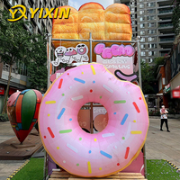 Grand modèle de mascotte gonflable personnalisé en forme de dessin animé, ornement paysager géant pour fête d'anniversaire en extérieur, donut gonflable géant