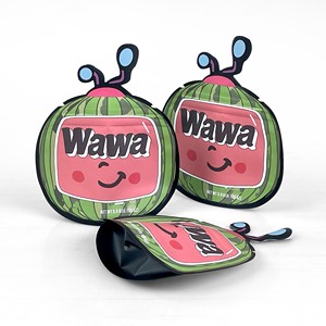 定制印刷异形袋防臭包装袋糖果3.5克聚酯薄膜，带可重复使用的密封拉链袋 - Product Image 1