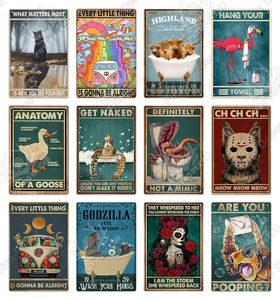 Putuoの装飾多くの選択かわいい猫の金属プラークサインヴィンテージティンアートサイン家の装飾ティンサイン - Product Image 4