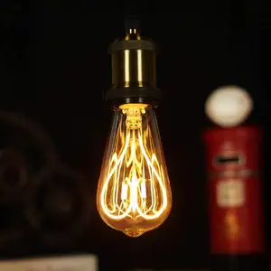Lâmpada de luz decorativa vintage, lâmpada led de edison st64