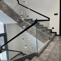 Escalier et plan de travail en marbre gris foncé naturel de luxe pour villa, usage intérieur - OEM/ODM disponible