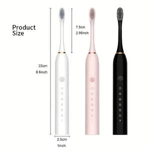 Brosse à dents électrique sonique rechargeable portable de haute qualité personnalisée, charge micro USB, IPX7, utilisation domestique douce - Product Image 2