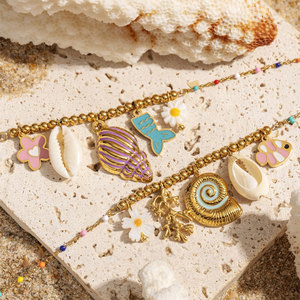 สร้อยคอจี้แฟชั่นฮาวายฤดูร้อน สร้อยคอเหล็กกล้าไร้สนิม 316L เครื่องประดับชุบทอง 14k 18k PVD สร้อยคอรูปเปลือกหอยสำหรับผู้หญิง - Product Image 4