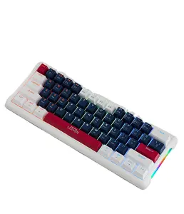 Teclado mecánico 61 teclas RGB 5,0 BT 2,4G con cable 3 modos Teclado mecánico inalámbrico para juegos