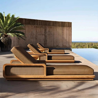 Canapé d'extérieur haut de gamme en teck, résistant à l'eau et au soleil, mobilier en bois massif pour cour, jardin, villa, terrasse, patio extérieur, salon