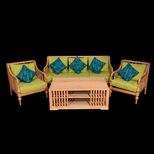 Ensemble de canapé en bois de frêne rembourré de luxe Indochine pour la maison salon appartement hôtel villa décor avec coussin de siège oreiller - Product Image 1