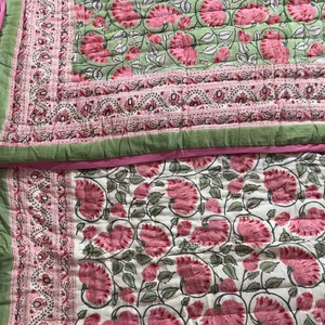 New Hot Latest Kantha Design Cotton BlockPrint <b>Quilted</b> Luxury Oversized <b>Throw</b> Blanket SoftBed Coverlet CottonFabric Dressmaking - Product Image 1