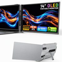 Layar Laptop OLED 14 Inci Grosir, Ekstender Layar dengan Baterai Internal, 1200P, Monitor Ganda Portabel, Pasokan Massal Pabrik OEM