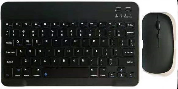 Clavier BT noir 10 pouces + souris monomode + boîte d'emballage