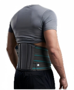 ORTHOWRAP OW239 Lumbar Support Belt Post-Surgical Support Breathable Pad Hook Loop Closure Arch Support Gray Teal Rehabilitation - Product Image 2