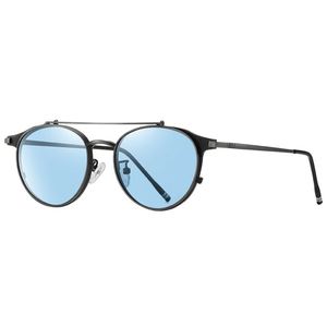 Lunettes de soleil polarisées UV400 à double lentille avec monture métallique rétro 2025, logo personnalisé, lunettes de soleil rondes rabattables pour hommes et femmes - Product Image 1