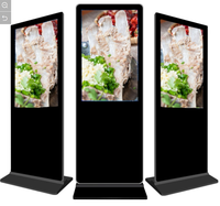 Totem publicitaire vidéo pour ascenseur, écran LCD 4K capacitif tactile Android/PC, 55 pouces, à poser au sol, intérieur, IP65