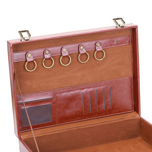 Custom Large Blue <strong>Briefcase</strong> Tool <strong>Storage</strong> <strong>Box</strong> Wine <strong>Box</strong> PU Leather Wooden Gift Suitcase Handmade Wooden Boxes - Product Image 2