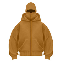Veste de sport rétro professionnelle pour homme, à double capuche zippée, doublée polaire, couleur unie, qualité supérieure, avec détection d'aiguilles