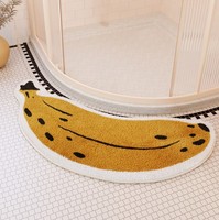 Tapis et tapis en microfibre super doux à motif de banane, lavables, imprimés de fruits modernes, tapis de salle de bain antidérapants pour enfants