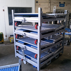 Cage de stockage mobile pliable avec roues, chariot en treillis métallique roulant pour la logistique, le picking et la manutention - Product Image 6