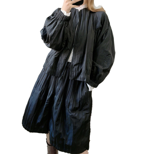 Spring Women's New Pure Colour Long Sleeve Jacket Short Skirt Casual Two Piece Fashion Pleated <strong>Ladies</strong> <strong>Suit</strong> - Product Image 1
