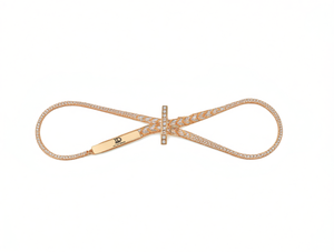 Catena Elastica da Donna in Lega d'Acciaio Placcata Oro con Diamanti, Stile Glamour a Forma di Croce per Uso Quotidiano - Product Image 1