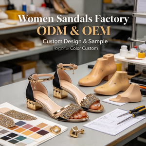 Sandalias de Punta Abierta con Pedrería para Mujer, Tacón <span class=keywords><strong>Bajo</strong></span>, Correa Trasera con Cierre, Calzado Casual de Verano para Banquetes y Bodas - Product Image 4