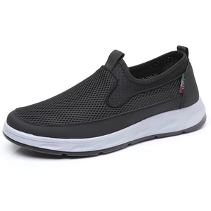 Zapatos Deportivos para Hombre con Parte Superior de Malla, Suela Ligera de PU, Transpirables, Antideslizantes, con Amortiguación, Cierre de Cremallera, para Caminar y Correr - Product Image 2