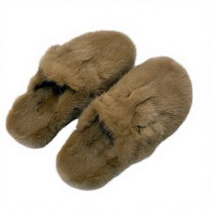 QIUCHEN 0305 Sandales d'hiver pour femmes en fourrure de vison véritable antidérapantes avec semelle intermédiaire en EVA et semelle extérieure en PVC pour le printemps, l'automne et l'hiver - Product Image 4