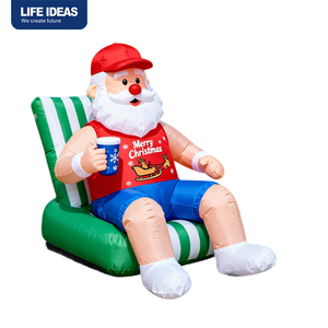 Santa Claus Inflable Gigante de 6 Pies con Bolsa de Regalos y Reno, Navidad - Product Image 5