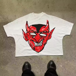 Verano Y2K impreso gráfico camisetas Boxy recortadas camisetas 100% algodón Streetwear alta calidad lujo hombres camisetas - Product Image 1