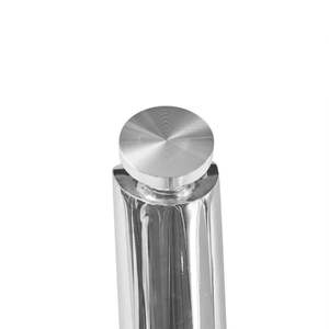 طاولة غرفة مستديرة لـ 4-6 أشخاص من الزجاج المقسى الحديث قاعدة فضية متينة لأرجل الكروم لغرفة المعيشة وغرفة الطعام - Product Image 5