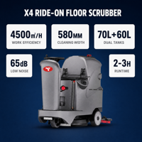 Fregadora de Pisos Autopropulsada a Batería CleanHorse X4 de 550 mm, Ancho de Limpieza de 580 mm, Escobilla de 860 mm, 4500 m²/h para Pisos de Mármol y Azulejos