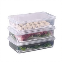 Conteneurs de rangement empilables pour réfrigérateur avec couvercle et bac de drainage, bacs organisateurs en plastique pour viande, légumes, poisson