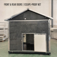 Grande villa extérieure pour chien, abri isolé pour animaux de compagnie avec portes avant et arrière, fenêtre latérale ventilée