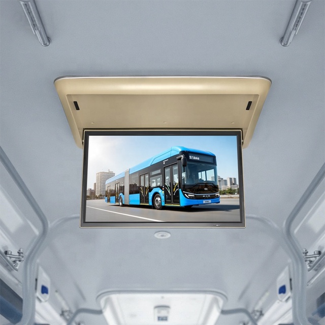 Manufacturer 24 Inch Motorized Ceiling Flip Down Car TV Camper RV Full HD Entertainment Touch Screen Display Car Roof Monitor