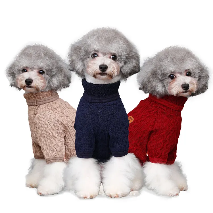 hot sale corrugated turtleneck wool bottoming shirt pet puppy coat dog clothes teddy spring and autumn breathable clothes